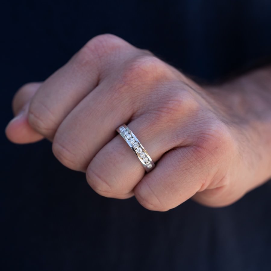 Men's Natural Diamond Half Eternity Channel Set Band (1 CTW F-G SI)