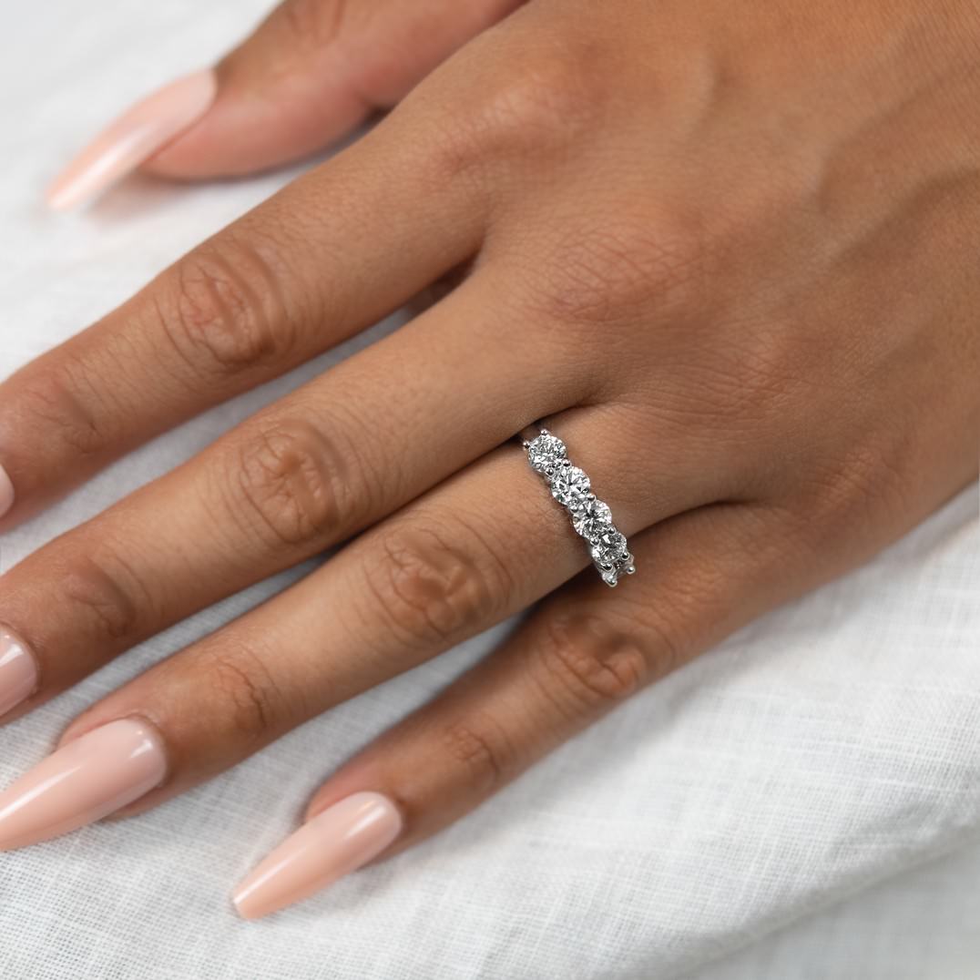 Agape Emerald Cut 5 Stone Engagement Ring - 2.31Ct