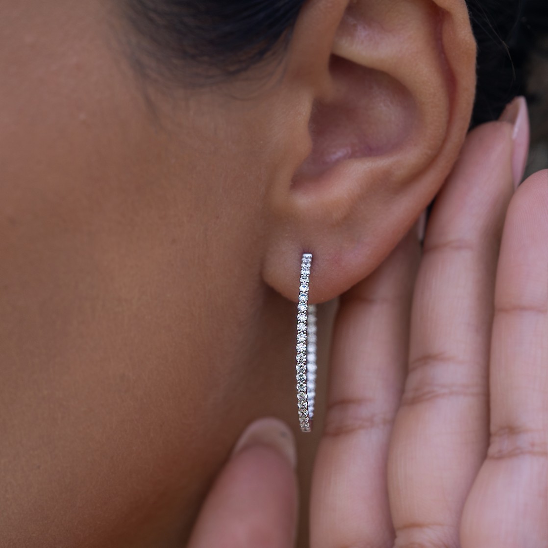 Earring Backs Medium Weight 14k White Gold (Pair)