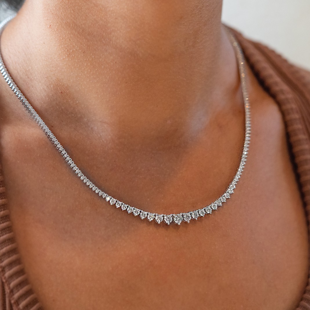 Platinum 57.69 Ct. Diamond Riviera Necklace - Jewelry World