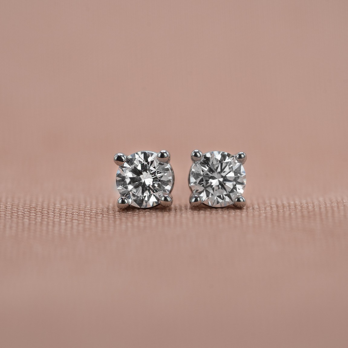 14K White Gold Lab-Created Diamond 4-Prong Stud Earrings (0.25 CTW F-G SI)