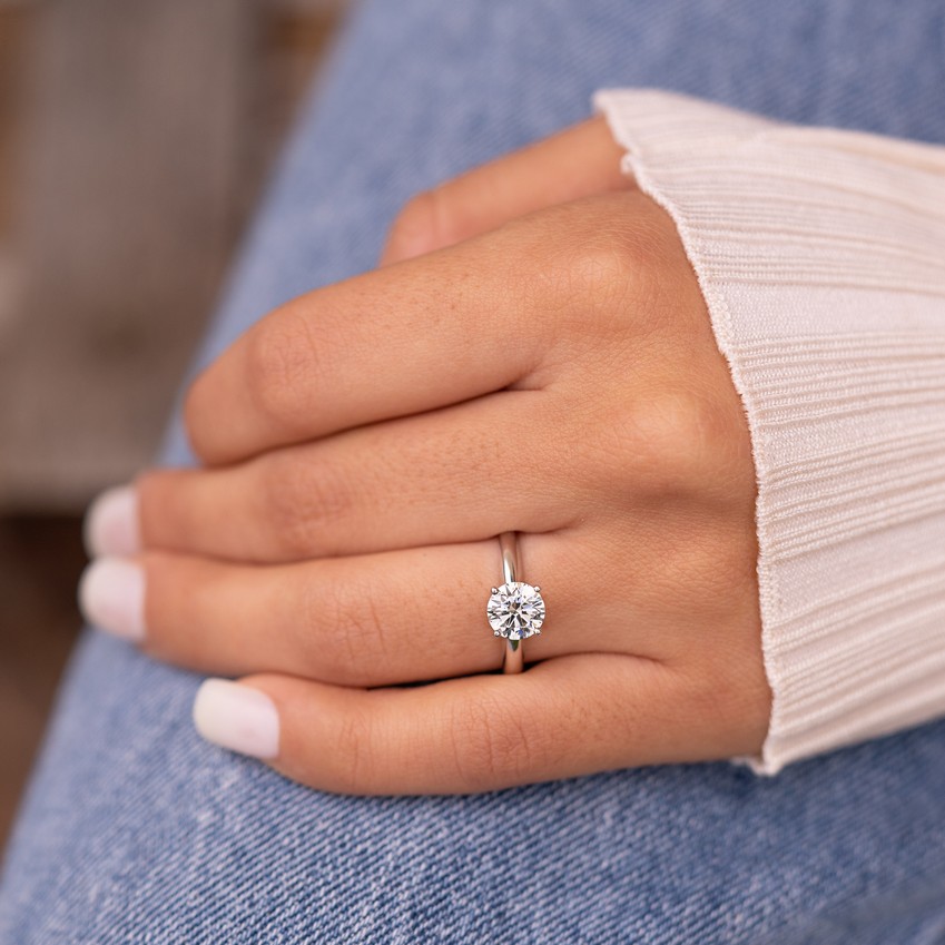 14K White Gold Classic Solitaire Ring