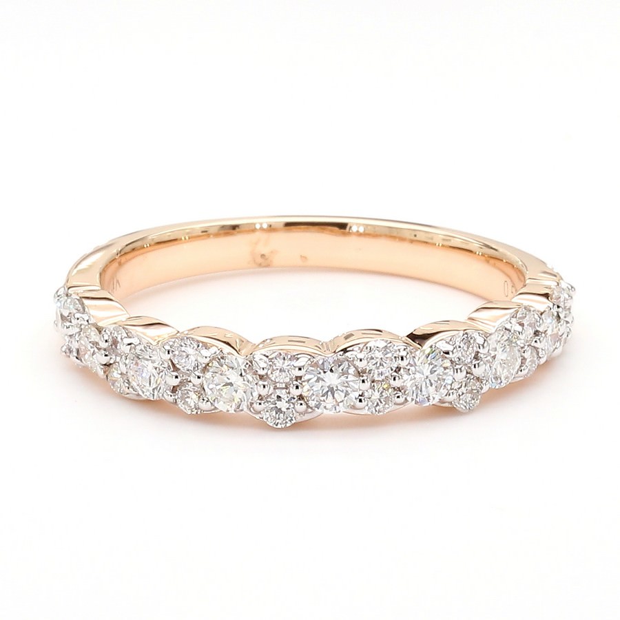 14K Gold Scalloped Semi-Eternity Band