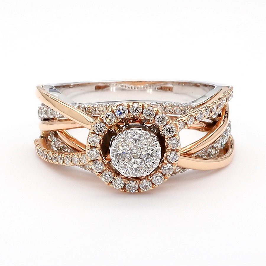 14K Gold Entwined Halo Ring