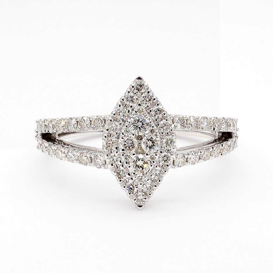 Natural Diamond Marquise Cluster Statement Ring (0.50 CTW)