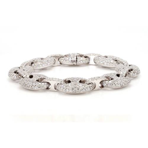 14K Gold Puff Mariner Statement Bracelet