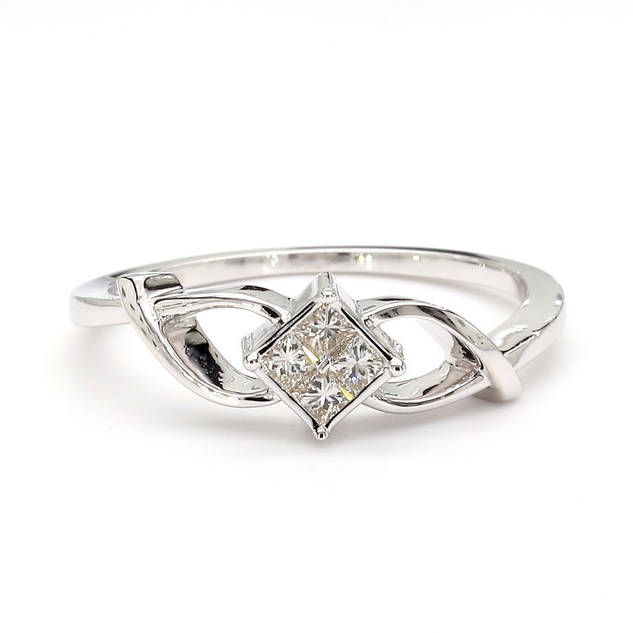 Natural Diamond Princess-Cut Quad Engagement Ring (0.15 CTW)