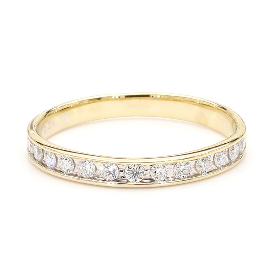 14K Gold Channel-Set Semi-Eternity Band