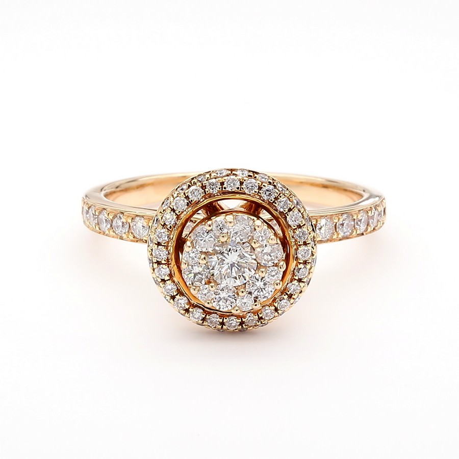 14K Gold Double-Halo Cluster Ring