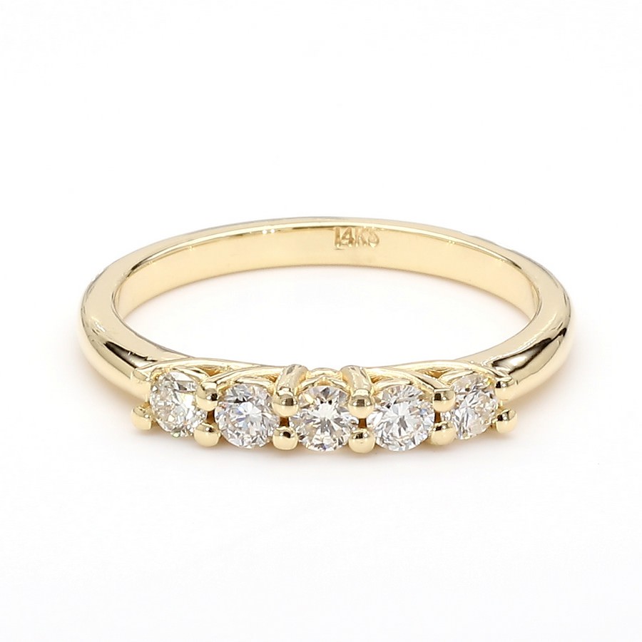 14K Gold Five-Stone Band